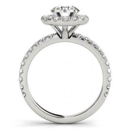 2.00 Carats Round Genuine Diamonds Halo Ring Solid Gold 14K