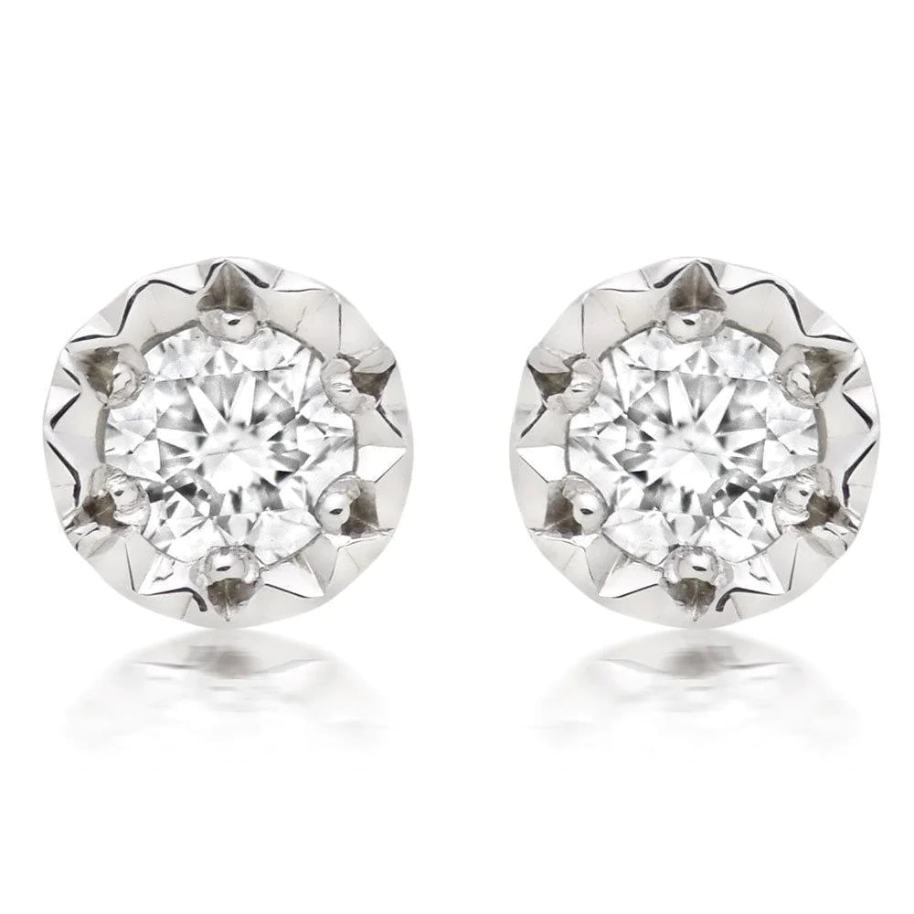 2.00 Ct Brilliant Cut Real Diamonds Ladies Studs Earrings White Gold 14K