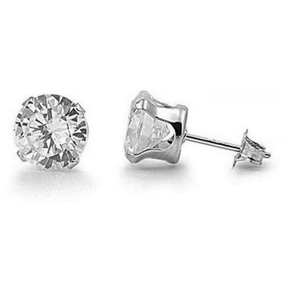 2.00 Ct Ladies Studs Earrings Round Brilliant Cut Natural Diamonds White Gold