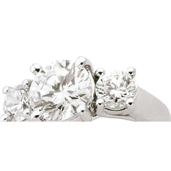2.01 Carat Lucida Real Diamond Rings White Gold 3 Stone
