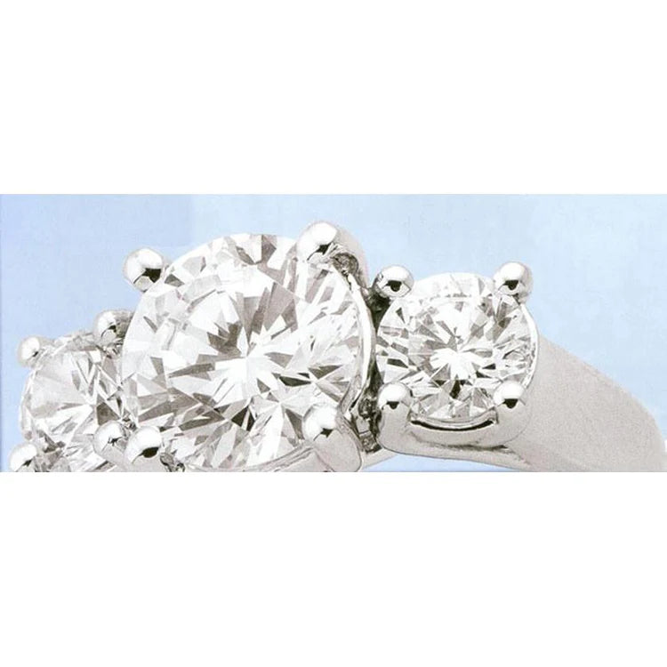 2.01 Carat Lucida Real Diamond Rings White Gold 