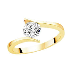 2.01 Ct. Round Cut Genuine Natural Earth Mined Diamond Solitaire Ring Yellow Gold 14K