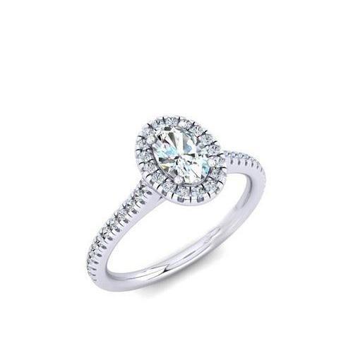 2.01 Ct Oval And Round Cut Real Diamond Ring