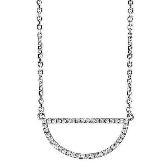 2.10 Carats Real Small Brilliant Cut Diamonds Pendant Necklace White Gold