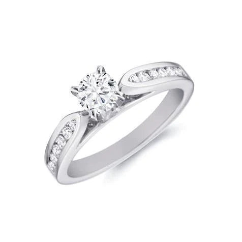 2.10 Carats Round Cut Real Diamond Anniversary Ring 14K White Gold