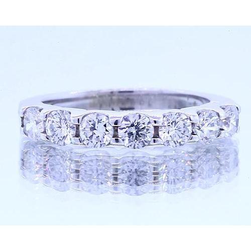 2.10 Carats Round Natural Diamond Anniversary Band White Gold 14K