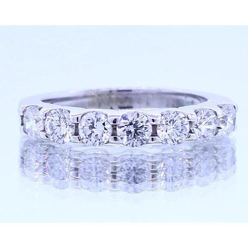 2.10 Carats Round Lab Grown Diamond Anniversary Band White Gold 14K