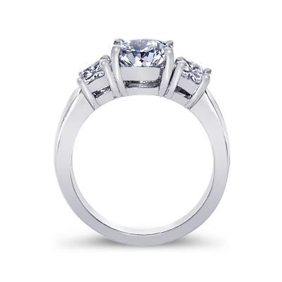 2.11 Ct. Three Stone Style Round & Princess Genuine Diamond Ring