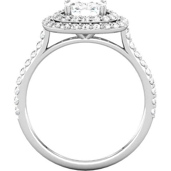 2.16 Carat Sparkling Cushion  Round Natural Diamonds Wedding Ring 