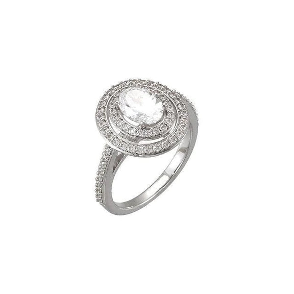 2.20 Carat Oval Genuine Diamond Wedding Halo Anniversary Ring