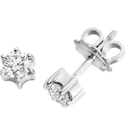 2.20 Carats Real Diamonds Studs Earrings White Gold 14K New