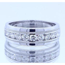 2.20 Carats Round Real Diamond Anniversary Band Jewelry White Gold 14K