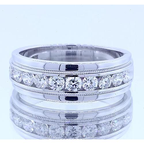 2.20 Carats Round Real Diamond Anniversary Band Jewelry White Gold 14K