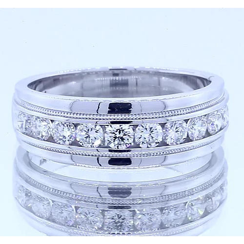 2.20 Carats Round Real Diamond Anniversary Band Jewelry White Gold 14K