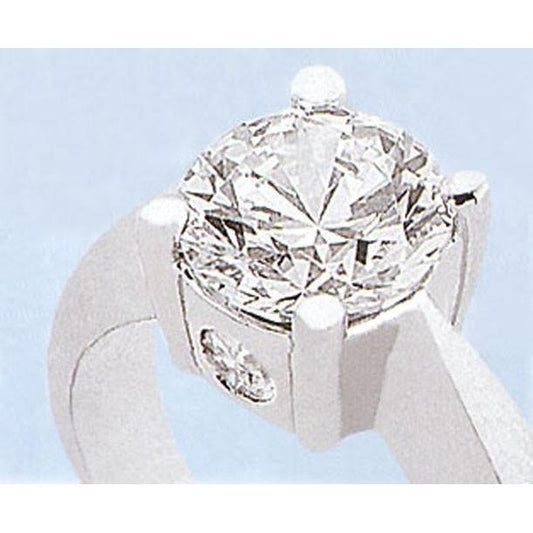 2.20 Carats Round Real Diamond Three Stone Anniversary Ring White Gold 14K