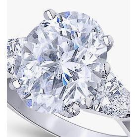 2.20 Ct. Oval Trillion Genuine Diamonds Ring White Gold Jewelry Three Stone