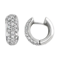 2.20 Ct Round Brilliant Cut Real Natural Earth Mined Diamond Lady Hoop Earrings