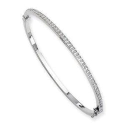 2.20 Ct Round Natural Diamond Bangle White Gold 14K