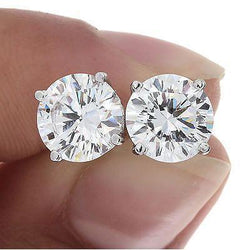 2.20 Ct Round Real Diamond Studs Earring White Gold Women Jewelry