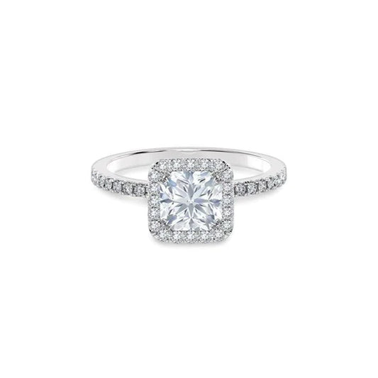 2.21 Carats Radiant And Round Cut Genuine Diamond Ring 14K White Gold New
