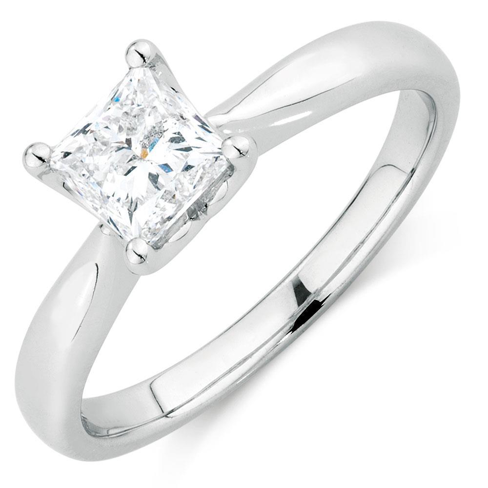 2.25 Carat Princess Cut Solitaire Genuine Diamond Wedding Ring White Gold 14K