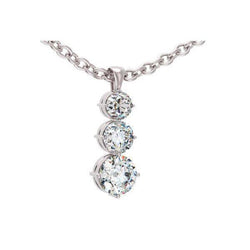 2.25 Carats Brilliant Cut Real Natural Earth Mined Diamond Pendant Necklace White Gold 14K