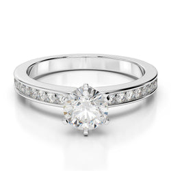 2.25 Carats Sparkling Round Real Natural Earth Mined Diamond Engagement Ring White Gold 14K