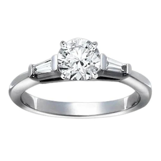 2.25 Ct. Three Stone Real Diamond Ring White Gold New