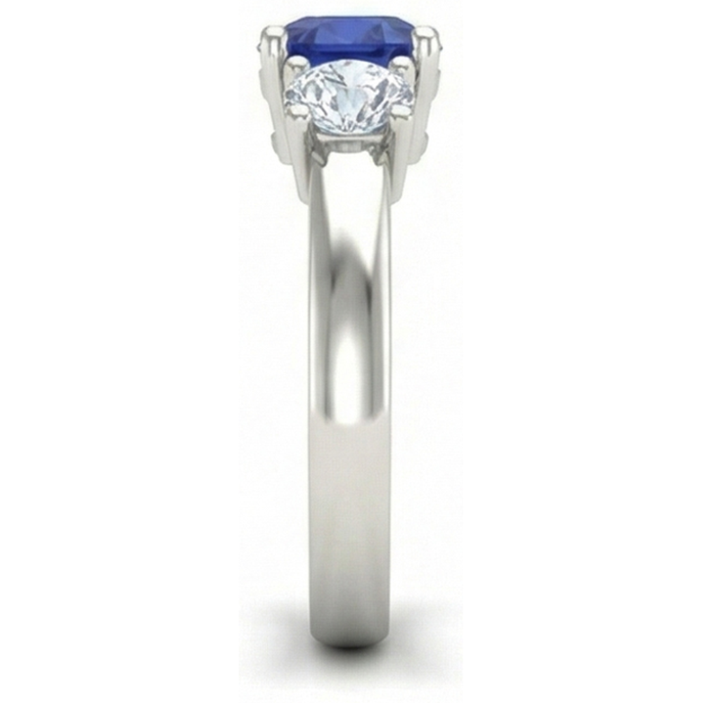 2.25 Ct Ceylon Sapphire Natural Earth Mined Diamond ( Not Lab Grown )s Ring White Gold 14K New