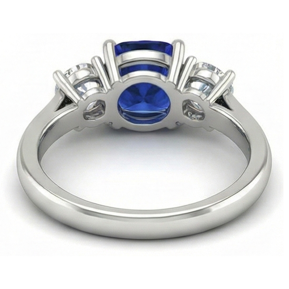 2.25 Ct Ceylon Sapphire Natural Earth Mined Diamond ( Not Lab Grown )s Ring White Gold 14K New