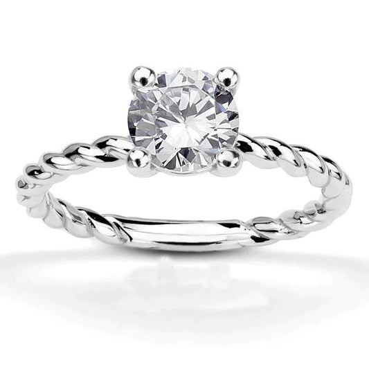 2.25 Ct Round Brilliant Cut Real Diamond Wedding Solitaire Ring