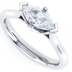 2.25 Ct Solitaire Marquise Cut Genuine Natural Earth Mined Diamond Engagement Ring White Gold 14K