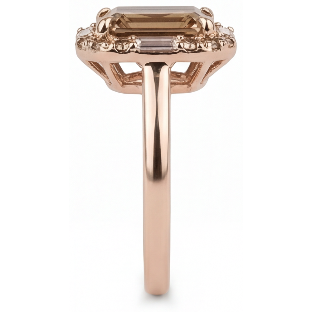 Real Fine Diamond Halo Setting Ring 2.25 ct 14 Karat Rose Gold – angle view