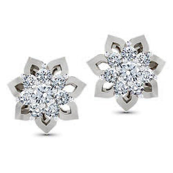 2.2 Ct Round Cut Real Diamond Stud Women Earring