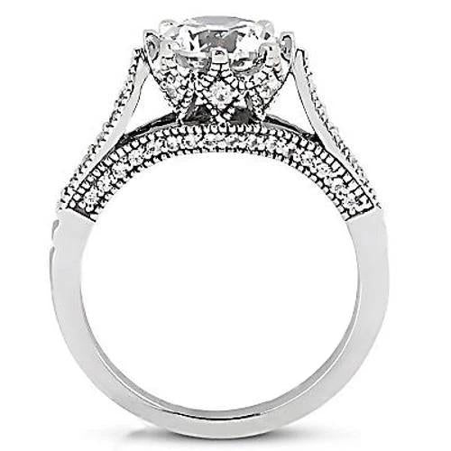 2.30 Ct. Real Diamond White Gold Anniversary Ring Vintage Style 