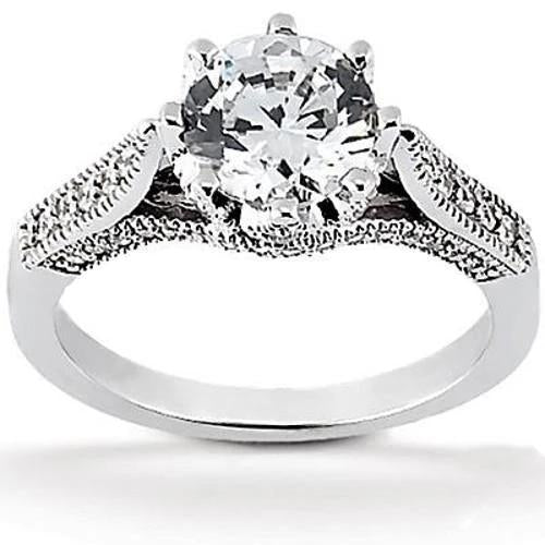 2.30 Ct. Real Diamond White Gold Anniversary Ring Vintage Style Jewelry New