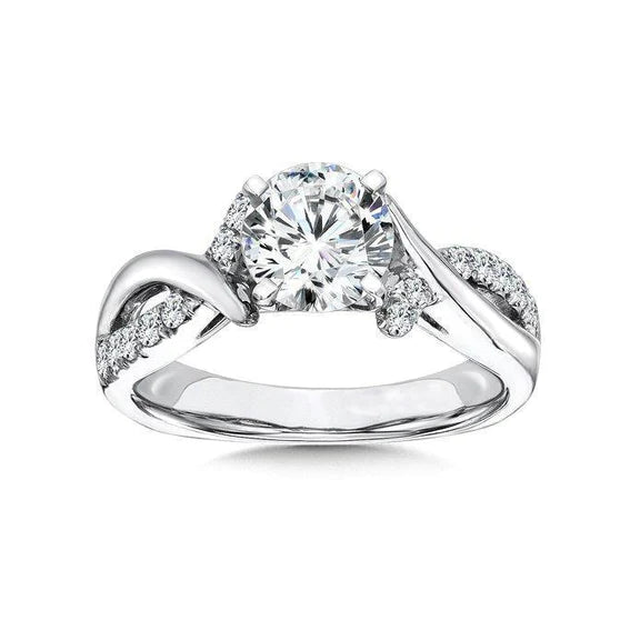 2.30 Ct Brilliant Cut Real Diamond Engagement Fancy Ring 14K White Gold