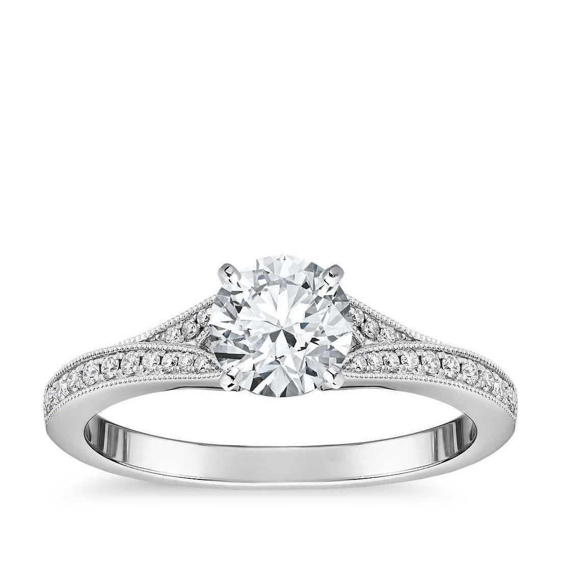 2.30 Ct Round Cut Solitaire With Accent Genuine Diamonds Ring White Gold 14K