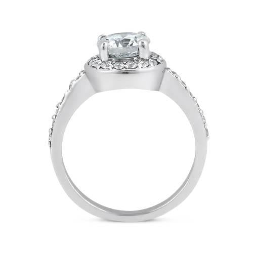 2.30 Ct Solitaire With Accents Halo Ring Round Real Diamonds
