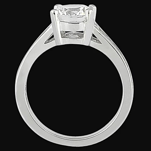 2.31 Carat Round Wedding Ring With Baguette Natural Diamonds