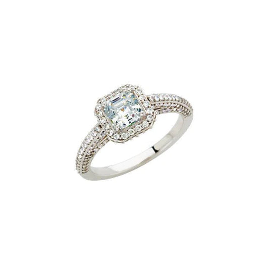 2.31 Carats Asscher Natural Diamond Solitaire Engagement Ring Jewelry New