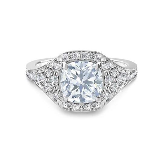 2.40 Carats Cushion Genuine Diamond Halo Ring New