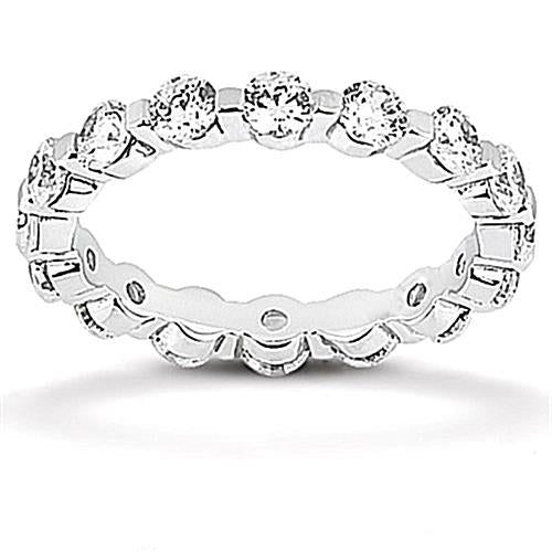 2.40 Carats Real Round Diamond Eternity Wedding Band Jewelry New