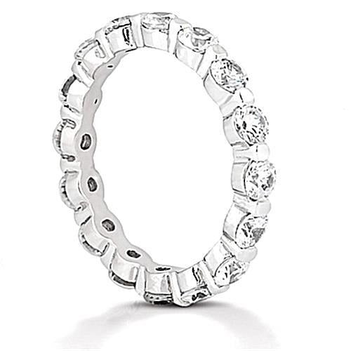 2.40 Carats Real Round Diamond Eternity Wedding Band Jewelry New