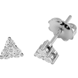 2.40 Carats Round Cut Real Diamond Stud Earring 14K White Gold