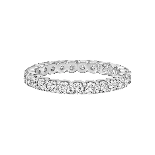 2.40 Carats Round Cut Real Diamonds Lady Band White Gold 14K