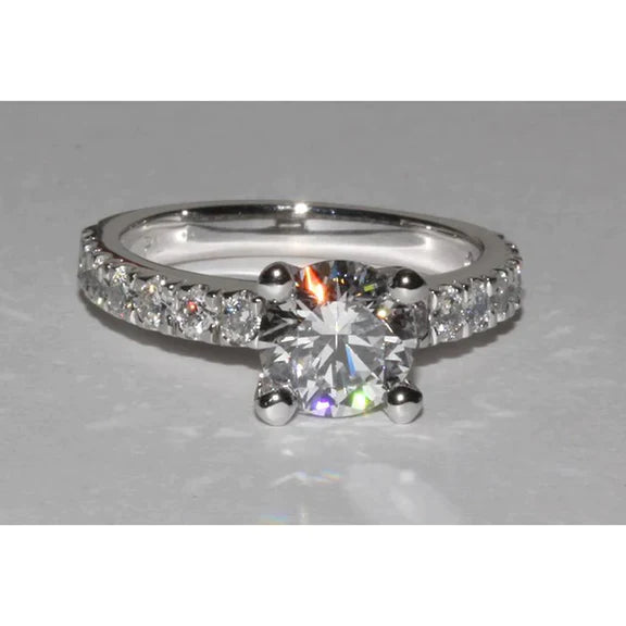 2.40 Ct. White Gold Real Diamond Engagement Ring 