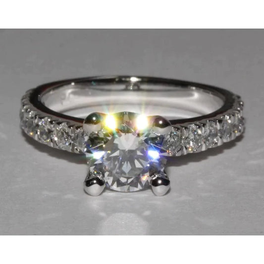 2.40 Ct. White Gold Real Diamond Engagement Ring Accents