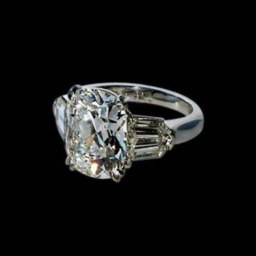 2.41 Carat Real Diamond 3-Stone Ring White Gold Jewelry