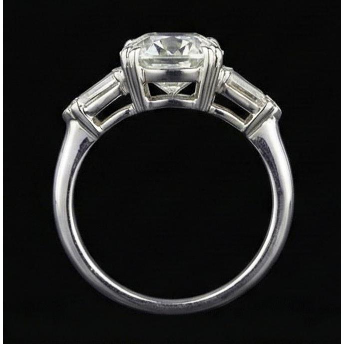 2.41 Carat Real Natural Earth Mined Diamond ( Not Lab Grown )  3-Stone Ring White Gold Jewelry